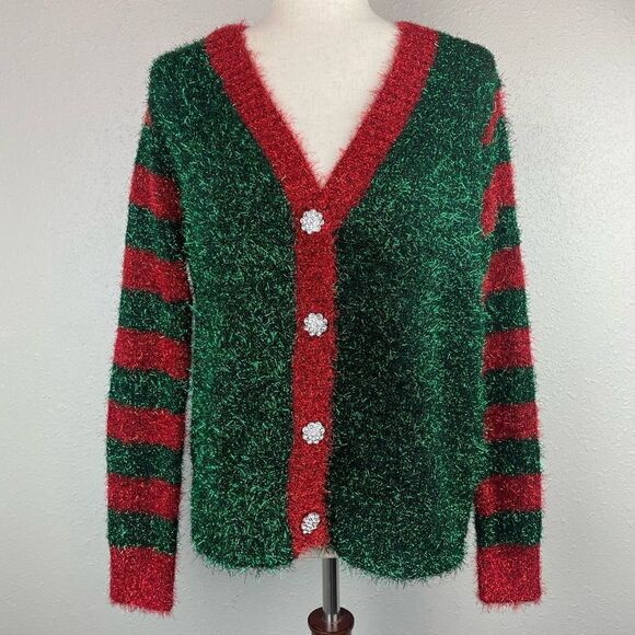 NWT 32 Degrees Christmas Cardigan Size M - Picture 1 of 10